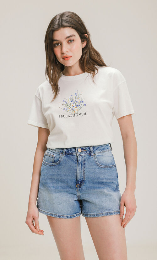 Short Mom Fit Azul Acero